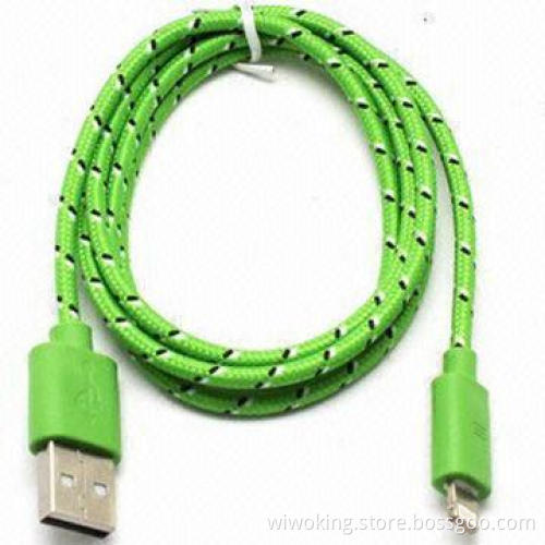 Fabric Nylon Lightning Cable for iPhone 5, 8-pin Interface with Synchronous Charging Function